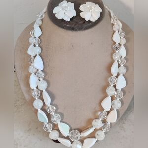 Vintage West Germany Lucite Necklace & Earrings Set